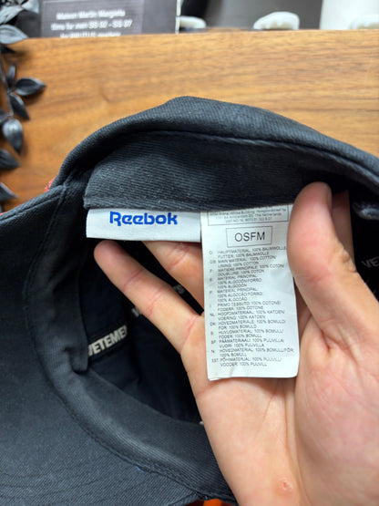 AW2018 Vetements x Reebok Embroidered ‘Flame’ Engulfed Logo Baseball Cap