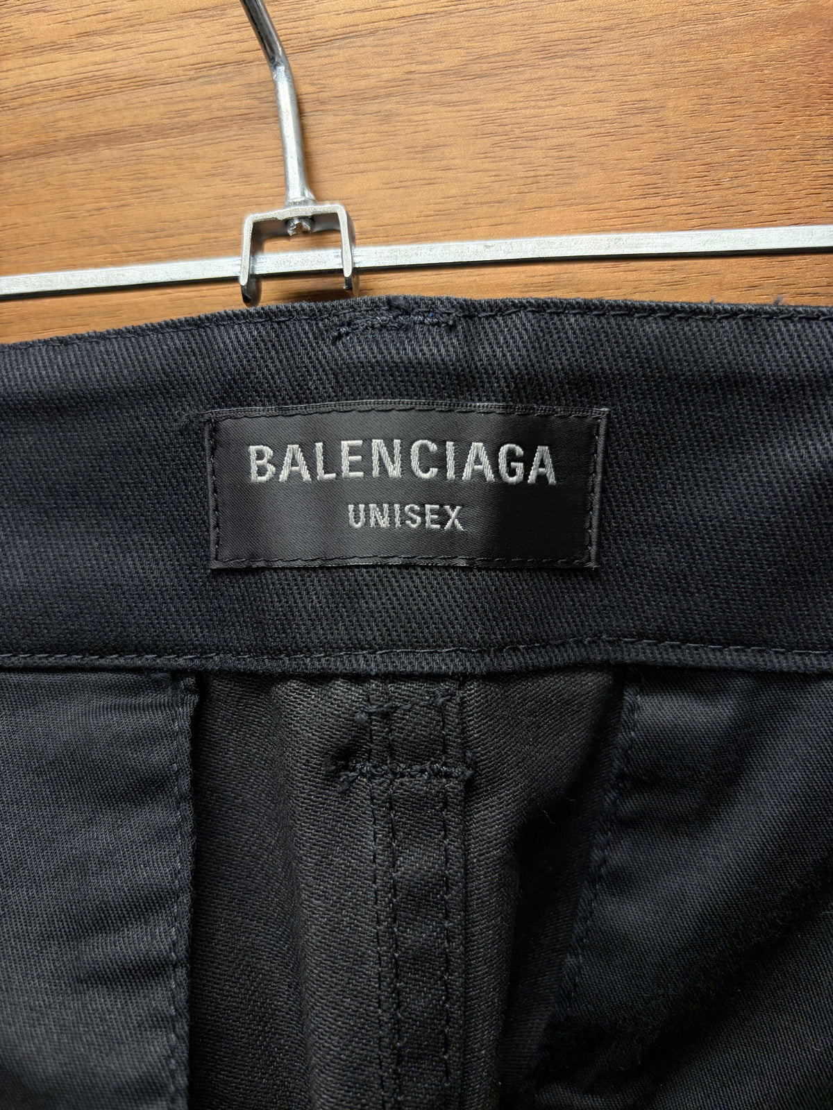 2022 Balenciaga Wide Leg Black Utility Pocket Cargo Pants