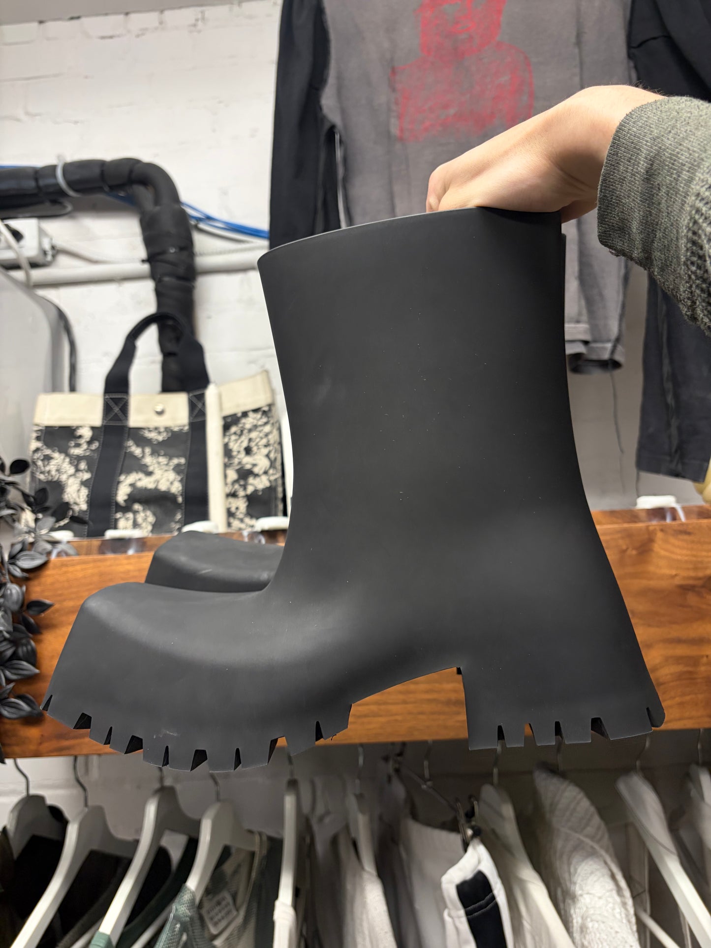 Balenciaga ‘Trooper’ Black Square Toe Combat Boots