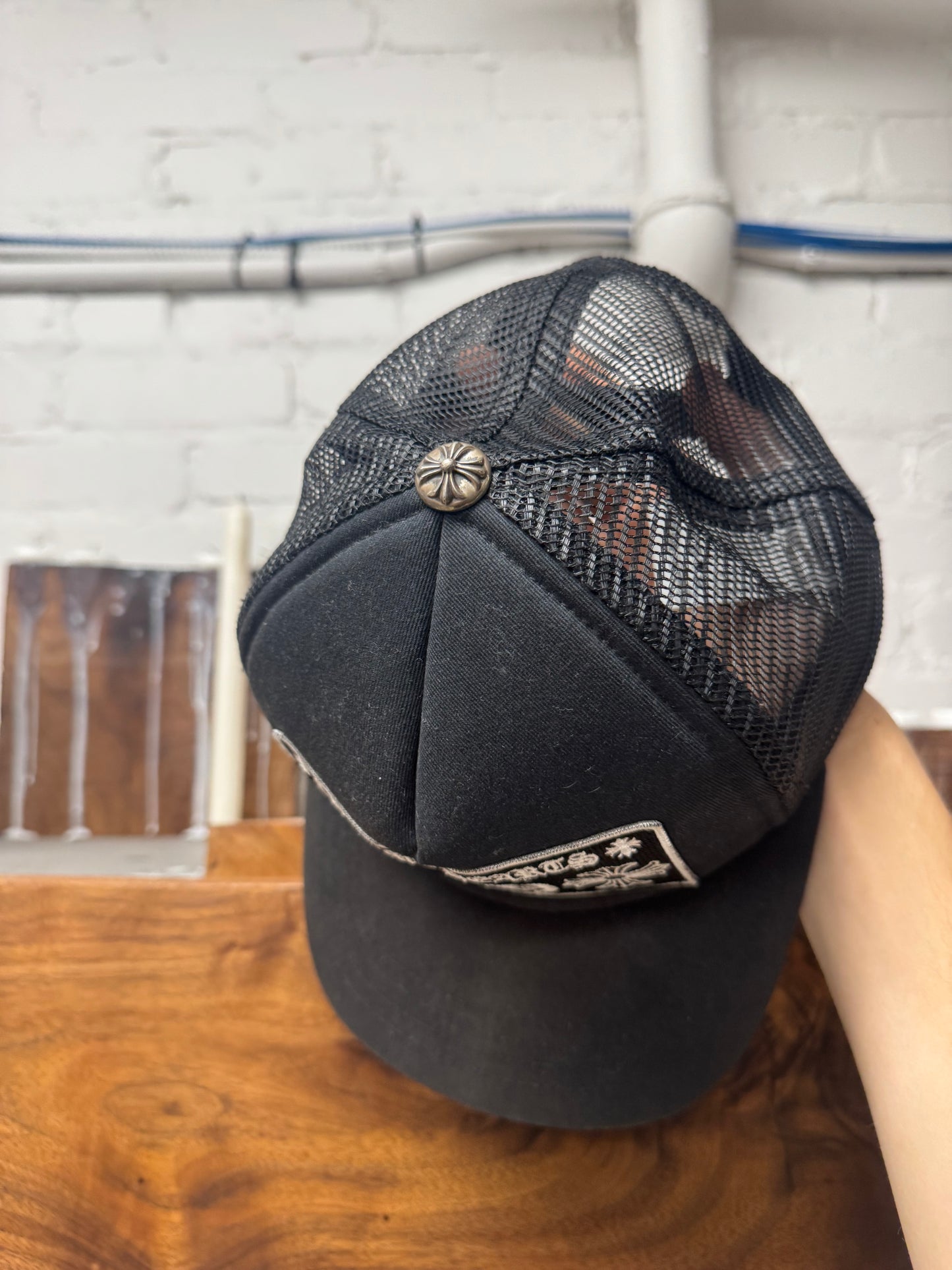 Chrome Hearts ‘Honolulu’ Black Mesh Trucker Hat