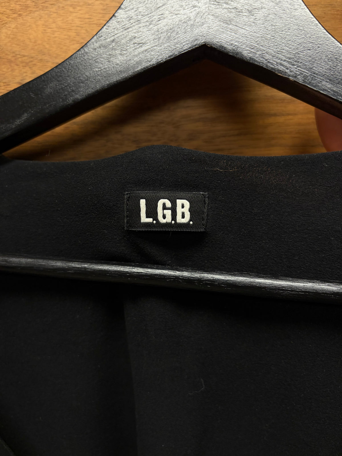 L.G.B. Waxed Black V-Neck Long Sleeve Shirt
