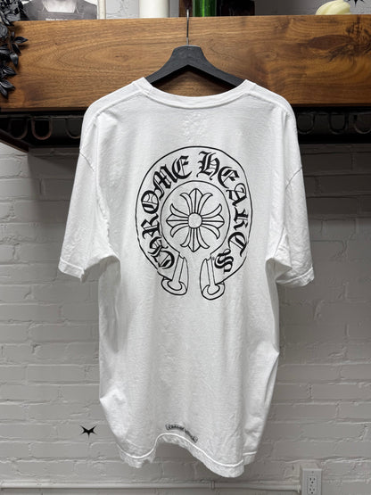 Chrome Hearts ‘Horseshoe’ Plus Cross Logo White Graphic T-Shirt