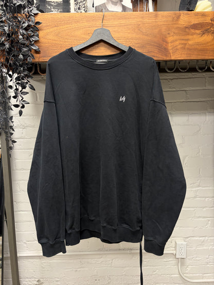 AW2021 Ann Demeulemeester ‘Holy’ Embroidered Logo Black Sweatshirt