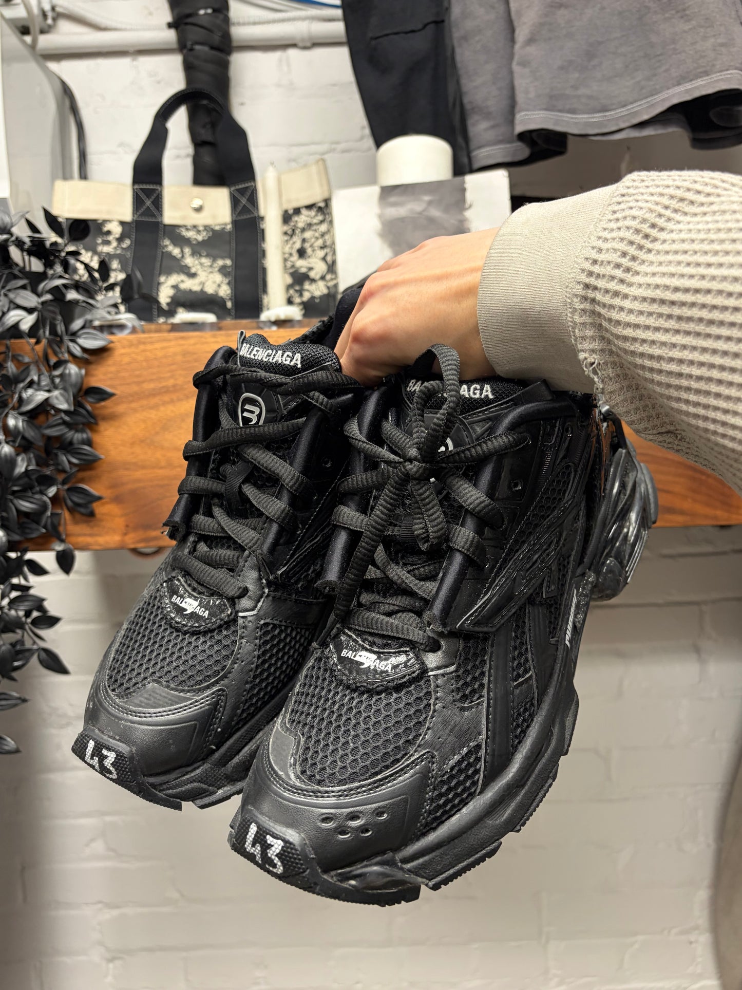 Balenciaga ‘Track Runner’ Black Low Top Athletic Sneakers
