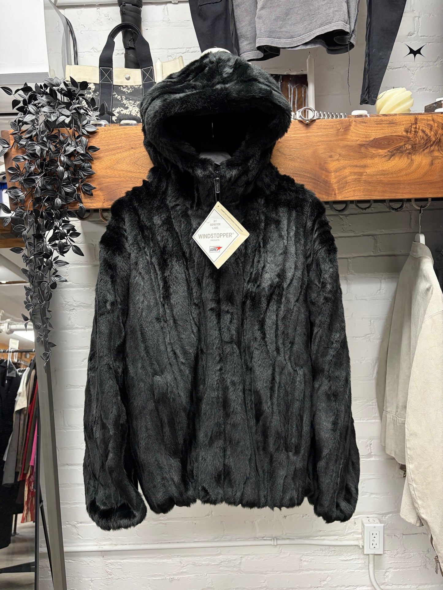 AW2024 Supreme Black Faux Fur Goretex Jacket