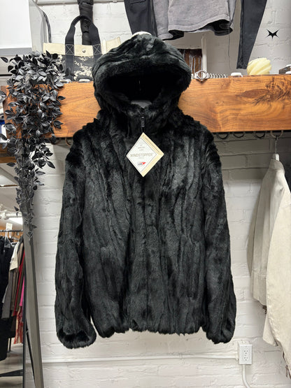 AW2024 Supreme Black Faux Fur Goretex Jacket
