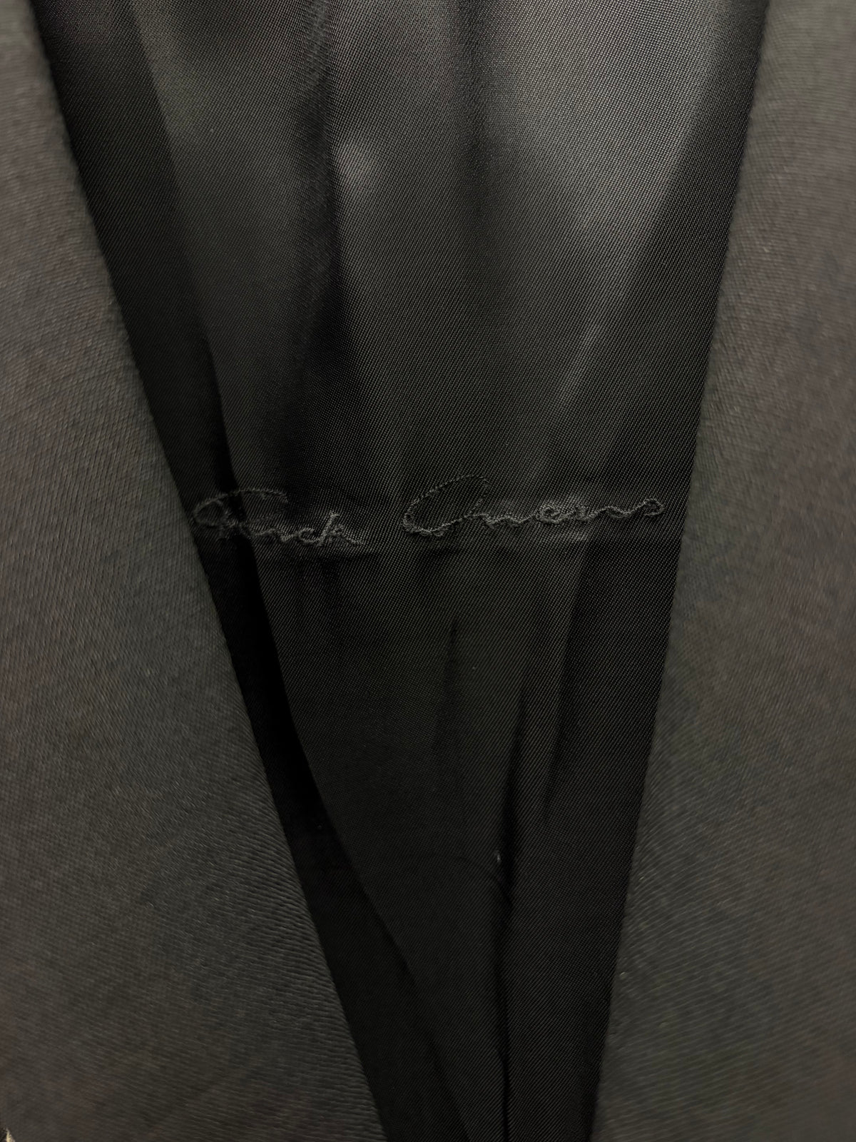 AW2022 Rick Owens ‘Strobe’ Black Blazer with Milk Piping