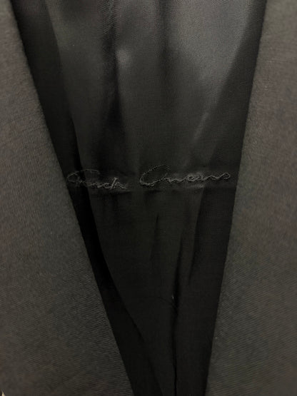 AW2022 Rick Owens ‘Strobe’ Black Blazer with Milk Piping