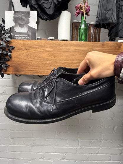Vintage Miu Miu Black Calfskin Leather Lace-Up Derbys