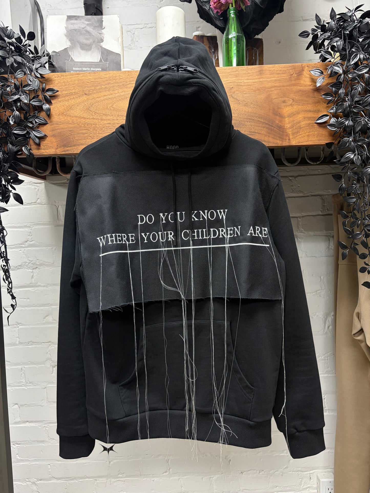 Hood by Air ‘Do you Know Where Your Children Are’ Black Scuba Hoodie