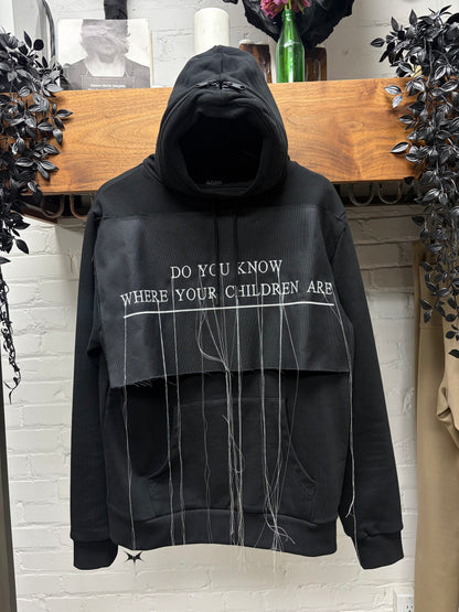 Hood by Air ‘Do you Know Where Your Children Are’ Black Scuba Hoodie