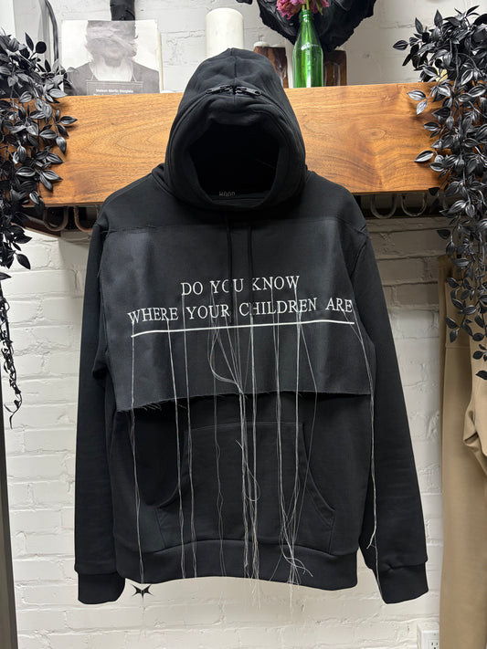 Hood by Air ‘Do you Know Where Your Children Are’ Black Scuba Hoodie