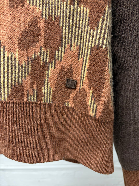 Acne Studios ‘Kallard’ Leopard Jacquard Knit Wool Cardigan