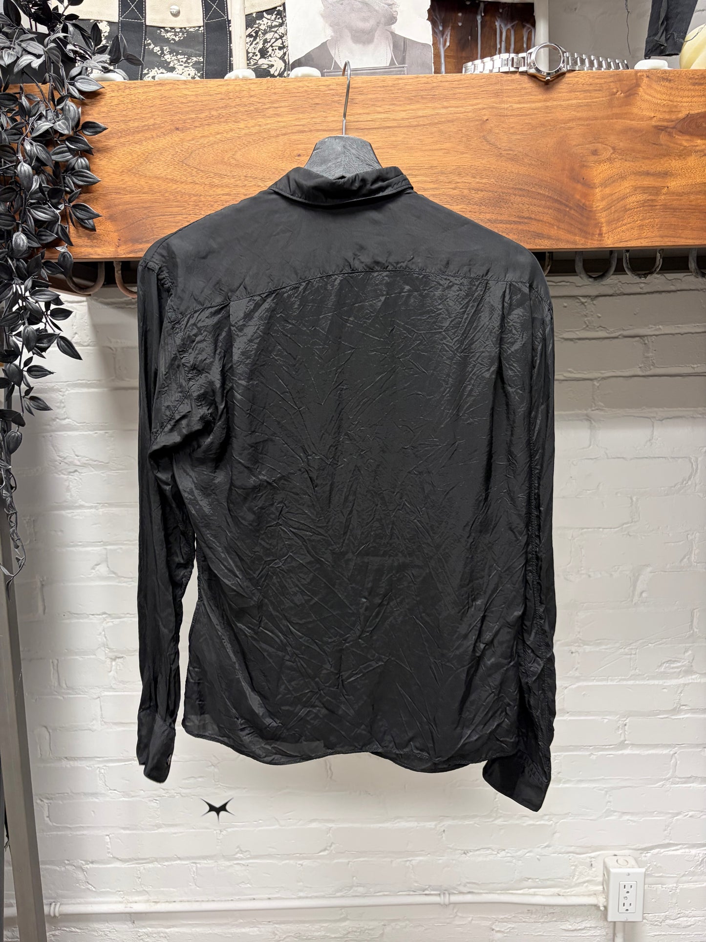 Comme Des Garçons Shirt Silky Black Button Down