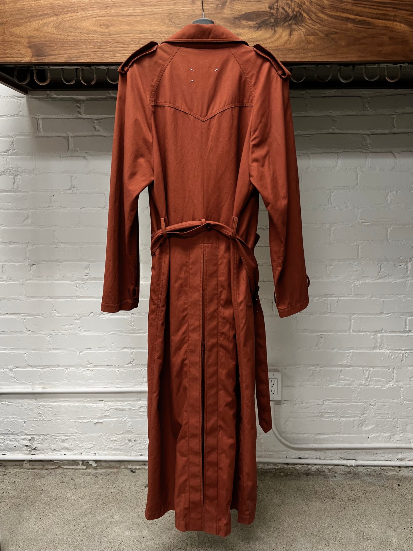 Maison Margiela Line (14) Burnt Orange Floor Length Trench Coat