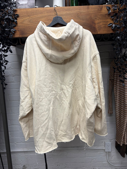 Rick Owens ‘Peter’ Oversized Natural White Zip-Up Hoodie