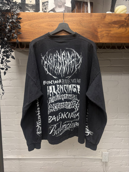 SS2024 Balenciaga ‘D.I.Y. Metal Logo’ Black Long Sleeve Shirt