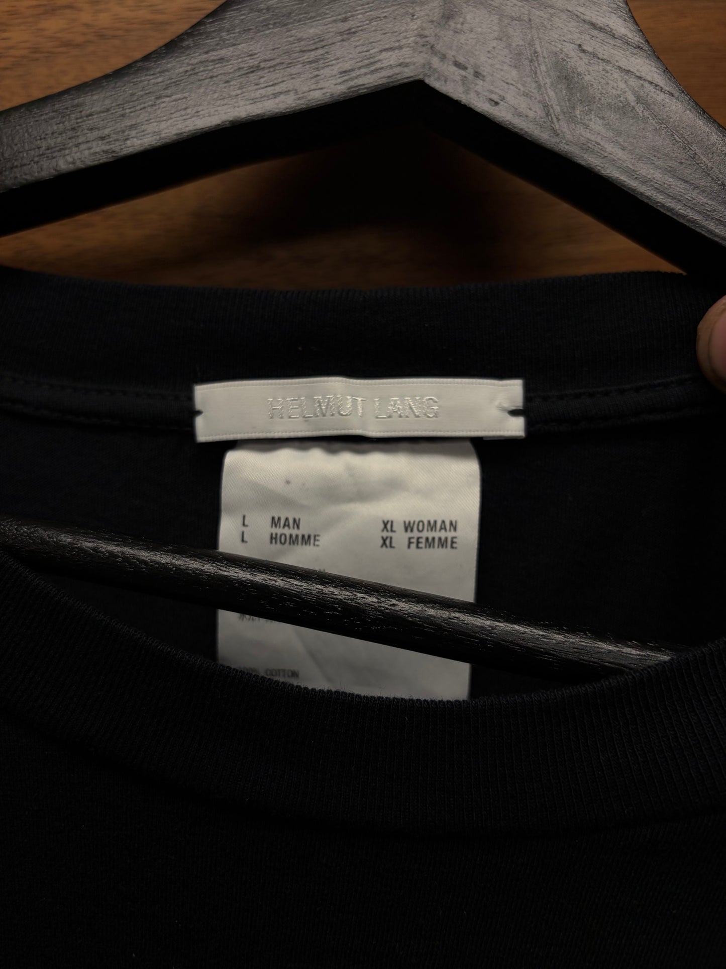 Helmut Lang ‘Impress Your Parents’ Black Slogan T-Shirt
