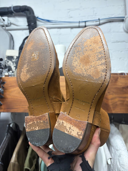 Saint Laurent ‘Wyatt’ Harness Brown Suede Chelsea Boots