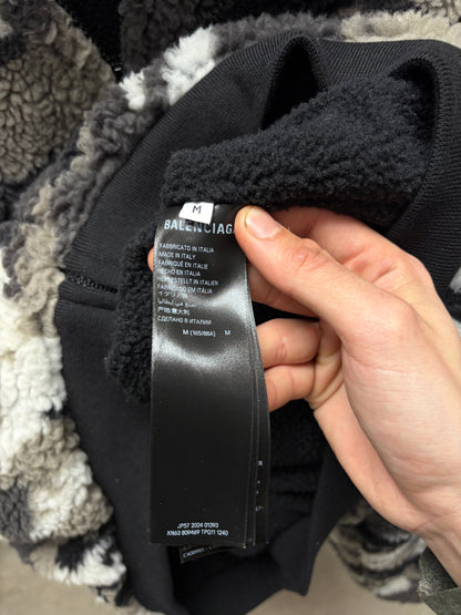 2024 Balenciaga ‘Skiwear Capsule Collection’ Oversized Snow Camo Fleece Hoodie