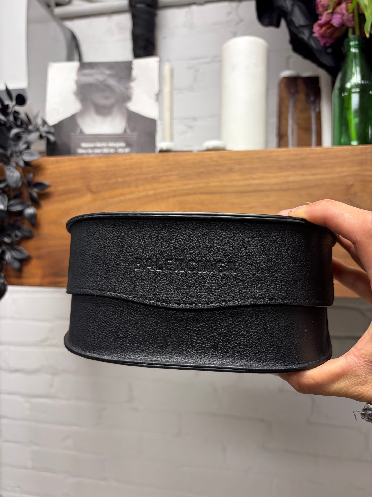 Balenciaga ‘Spike’ Orange Wraparound Sunglasses
