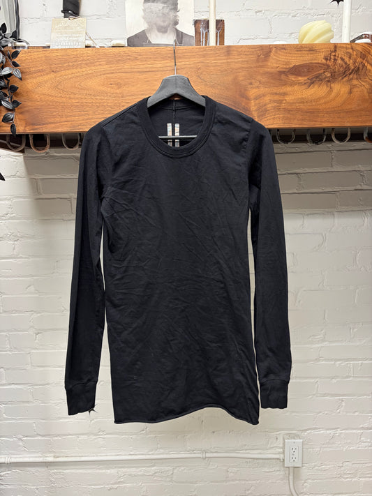 SS2023 Rick Owens ‘Edfu’ Black Cotton Long Sleeve Shirt