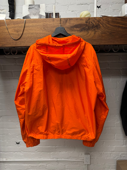 Prada ‘Safety Orange’ Hooded Shell Windbreaker Zip-Up Jacket
