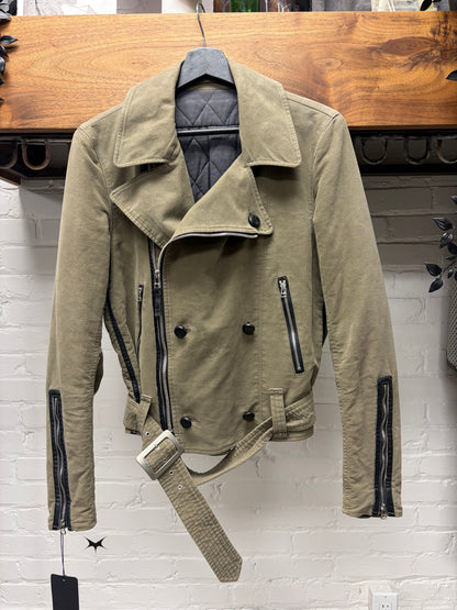 Helmut Lang Suede Quilted Liner Perfecto-Zip Biker Jacket