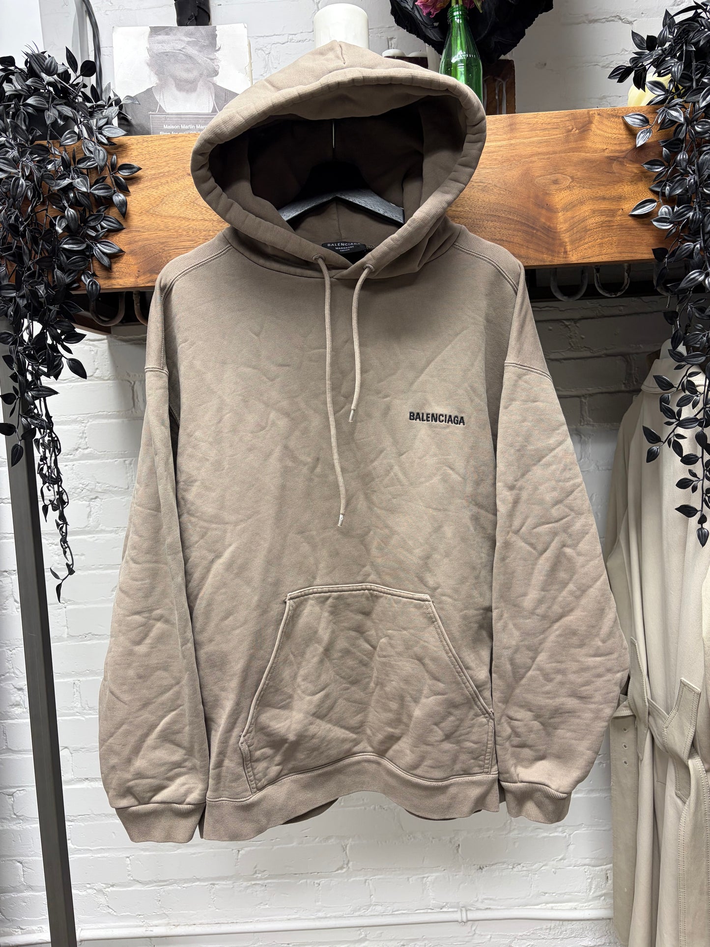 2022 Balenciaga Brown/Black Embroidered Logo Hoodie