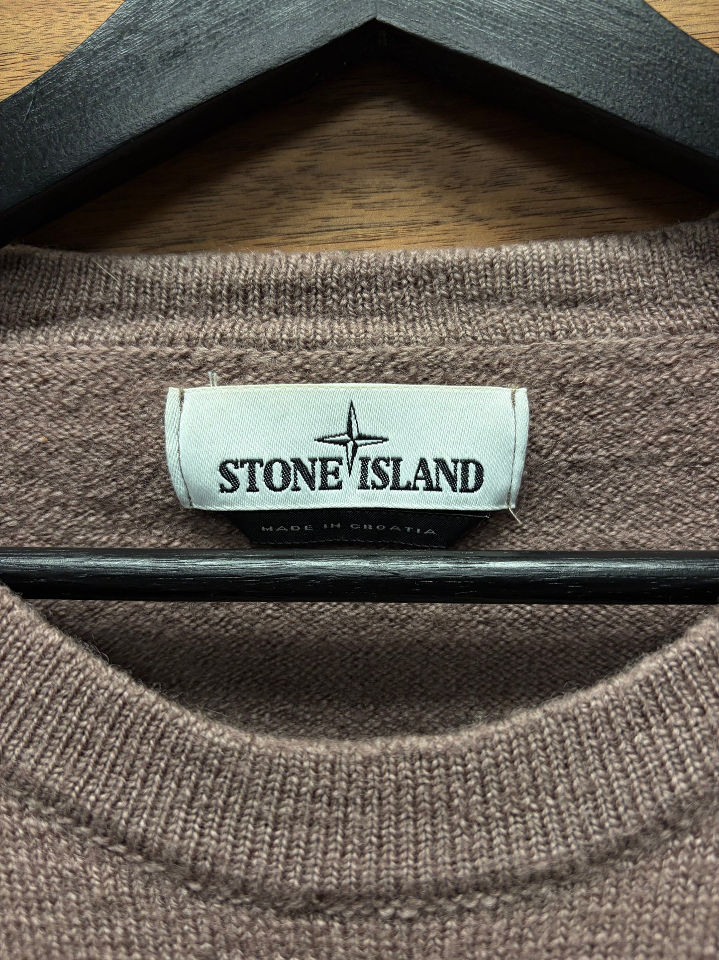 Stone Island Clay ‘Badge Logo’ Knit Sweater