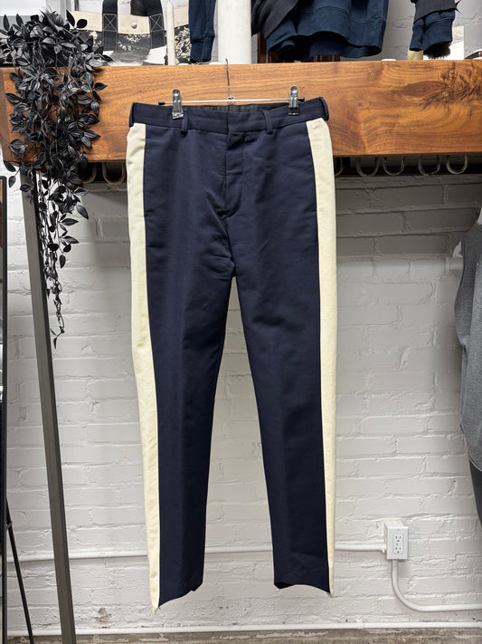 Dries Van Noten ‘Marching Band’ Striped Navy/Blue Slim Cut Trousers