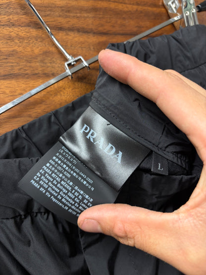 2018 Prada Black Nylon Gabardine Track Pants