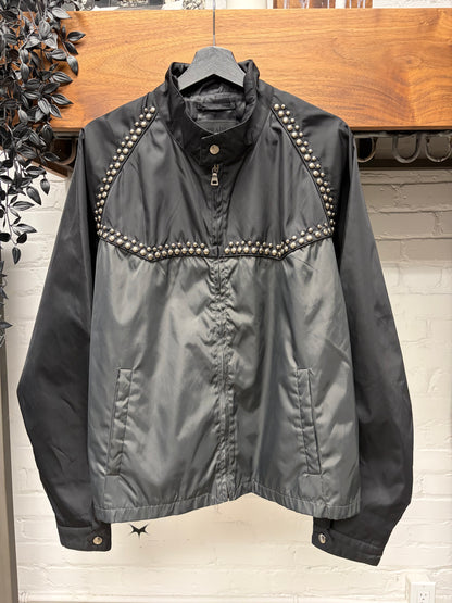SS2012 Prada Studded Black/Grey Nylon Jacket