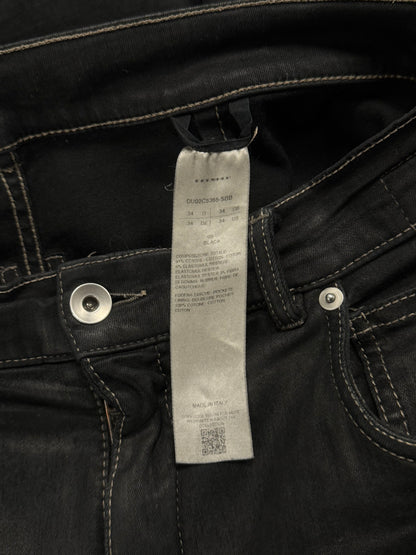 Rick Owens ‘Bolans’ Bootcut Waxed Black Flared Denim