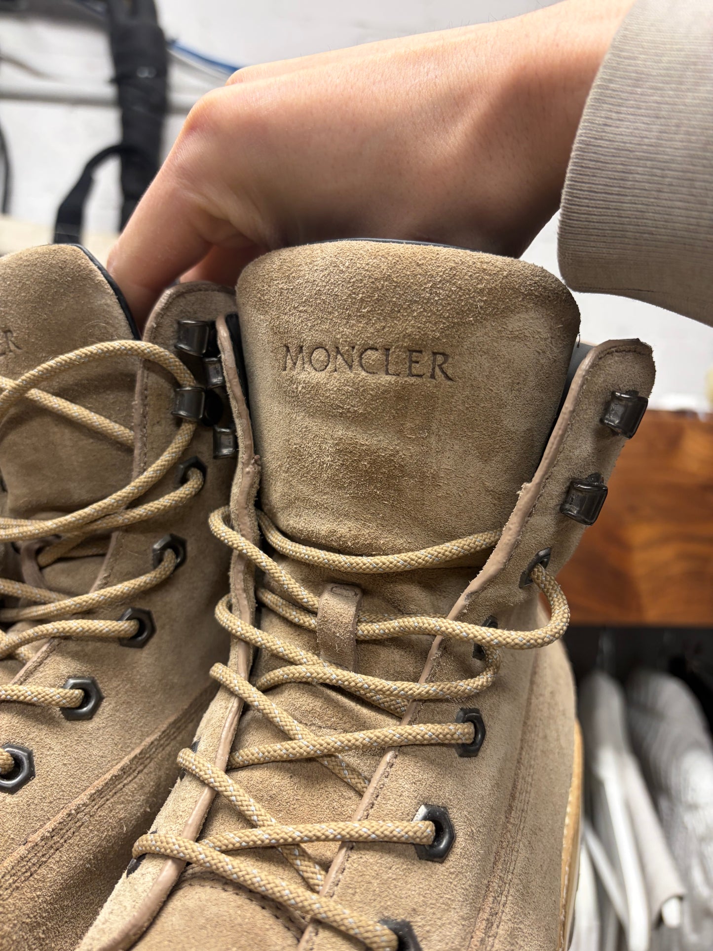 Moncler ‘Peka’ Brown Suede Hiking Boots