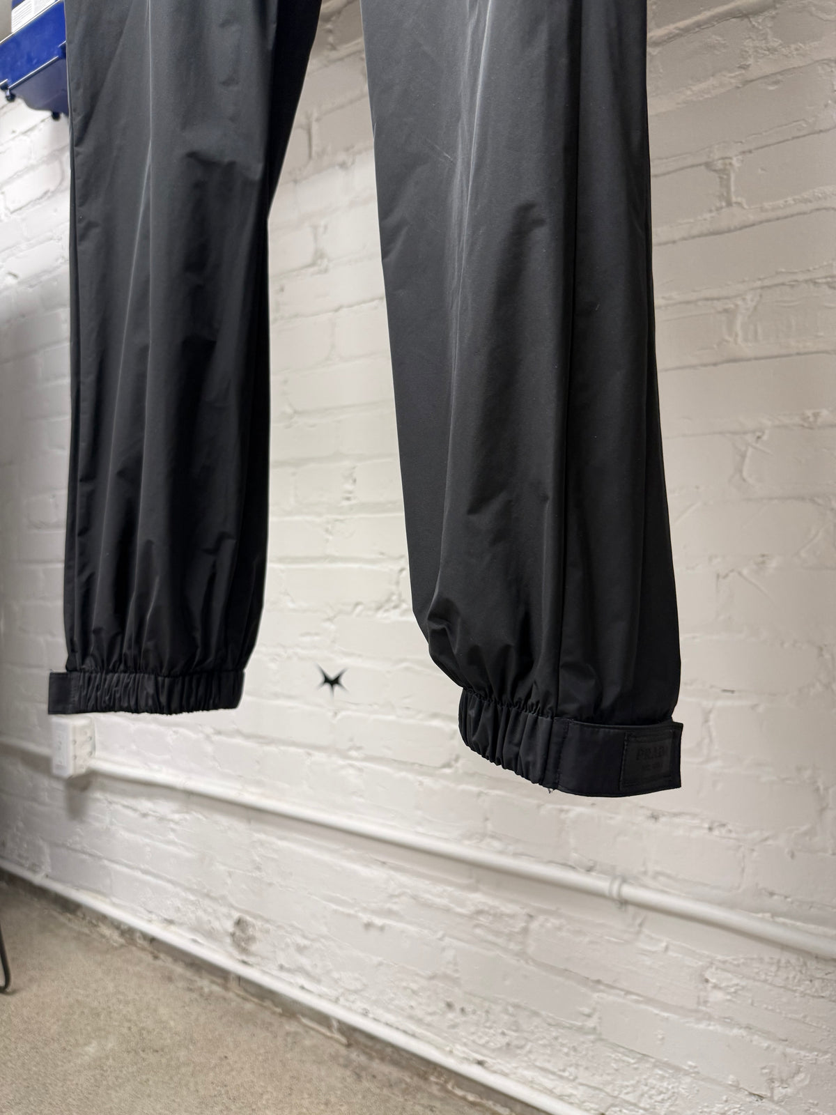 2018 Prada Black Nylon Gabardine Track Pants