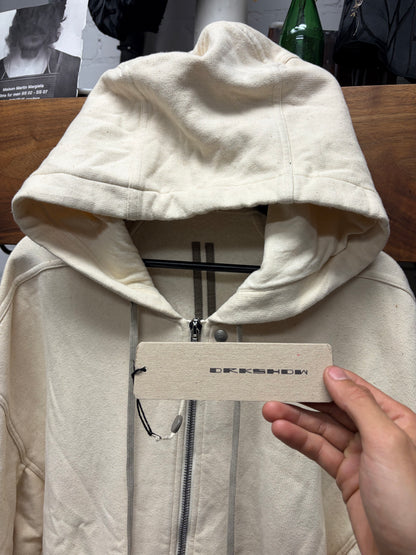 Rick Owens ‘Peter’ Oversized Natural White Zip-Up Hoodie