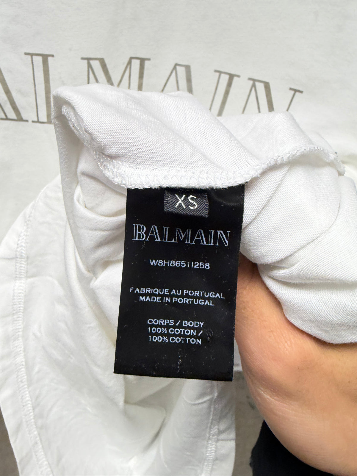 Balmain ‘Studded Shoulder’ White Long Sleeve Shirt