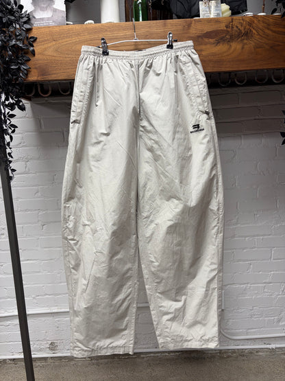 2022 Balenciaga ‘3B Sports Icon’ Cream/Black Embroidered Logo Drawstring Track Pants
