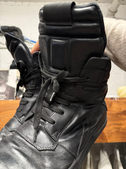 Rick Owens ‘Geobasket’ Black Leather High Top Sneakers