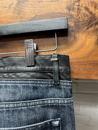 Dior Homme ‘Cummerbund’ Leather Waist Black/Raw Blue Denim