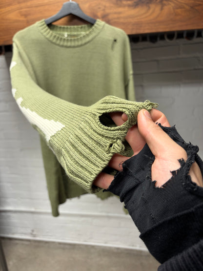Kapital ‘5G’ Green Bone Knit Sweater