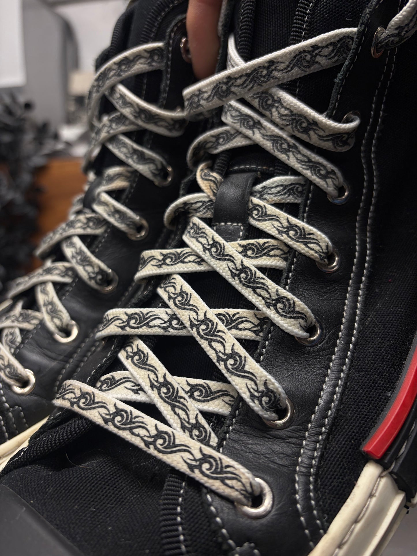 Dior Homme ‘B23’ Black/Red Canvas High Top Sneakers