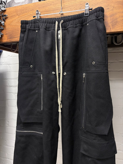 Rick Owens Mainline ‘CargoBela’ Black Heavyweight Wide Leg Drawstring Pants