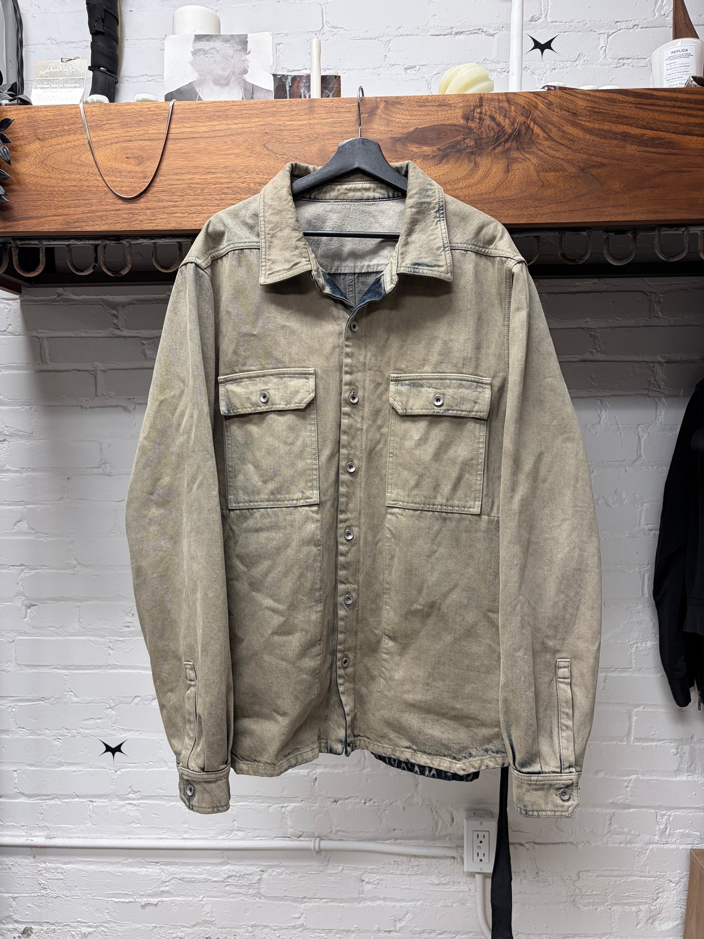 Rick Owens DRKSHDW Mineral/Pearl Oversized Denim ‘Overshirt’