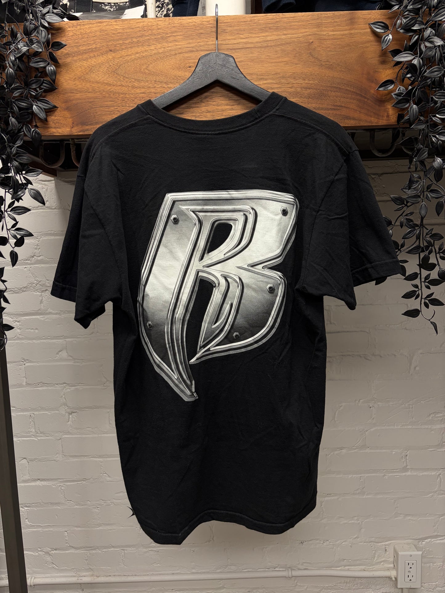 AW2014 Supreme x Ruff Ryders Black/Silver Logo T-Shirt