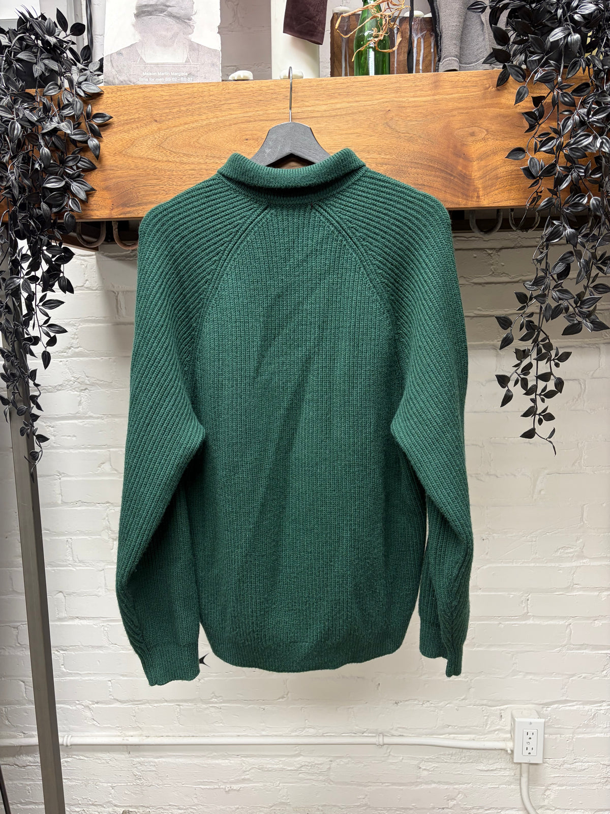 AW2024 Supreme ‘Mini Box Logo’ Dark Green Ribbed Knit Polo Sweater