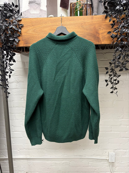 AW2024 Supreme ‘Mini Box Logo’ Dark Green Ribbed Knit Polo Sweater