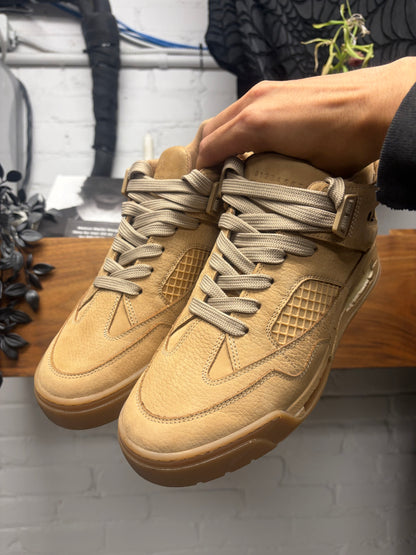 Maison Margiela ‘DDSTK’ Tan Brown Leather High Top Sneakers