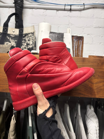 Maison Margiela ‘Future’ Red Leather High Top Sneakers